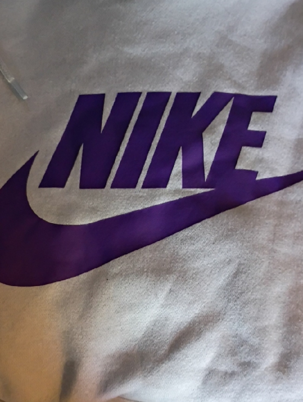Nike White Sweatshirt with Purple Logo